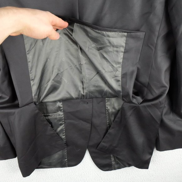 Canali Blazer Mens 52 42R Black Two Button Vented Formal Lightweight - Picture 6 of 14